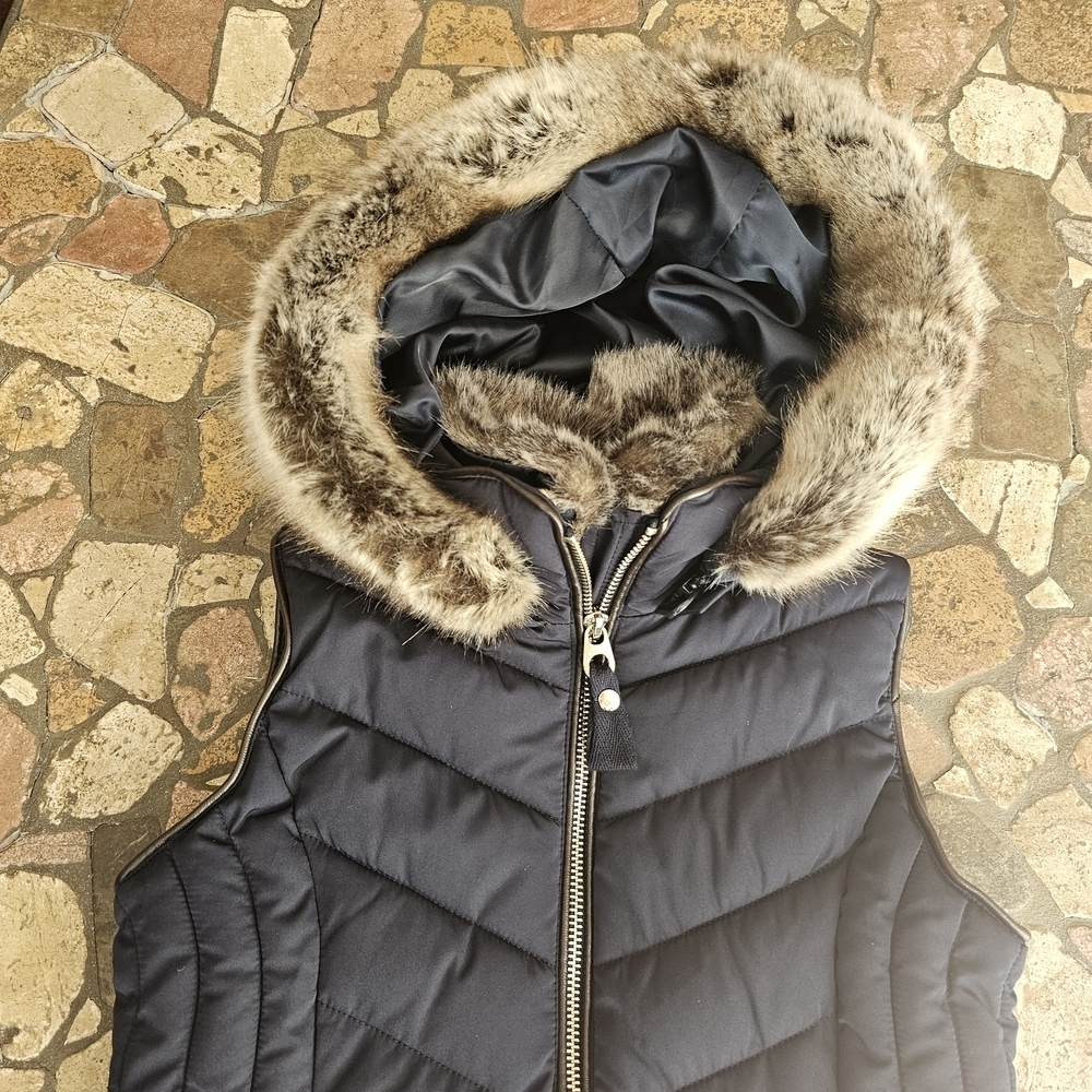 Joules Dark Blue Jacket with Brown Faux Fur - Picture 4 of 10